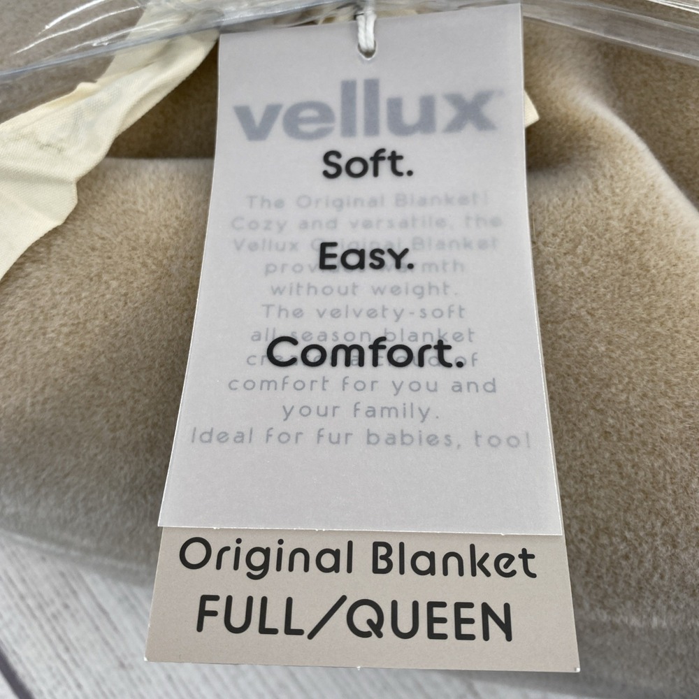 Vellux Blanket FULL/QUEEN Tan Original Insulating Core Hotel Style Lightweight - Picture 8 of 10
